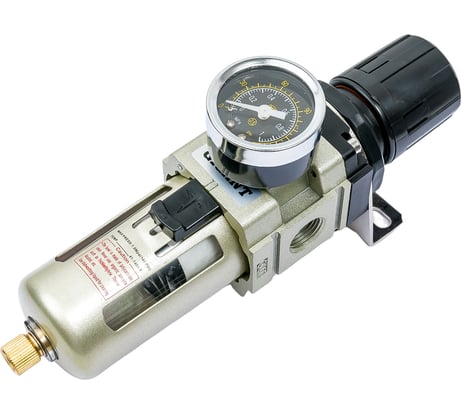 Фильтр-влагоотделитель для компрессора с регулятором давления (3/8"; манометр; 1500 л/мин; 10 бар) Gigant GAW3000-03