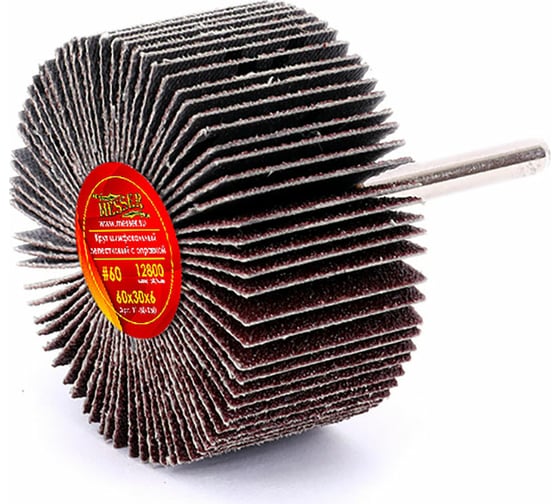 Круг шлифовальный лепестковый с оправкой на шпильке (60х30х6 мм; P60) MESSER 11-60-060