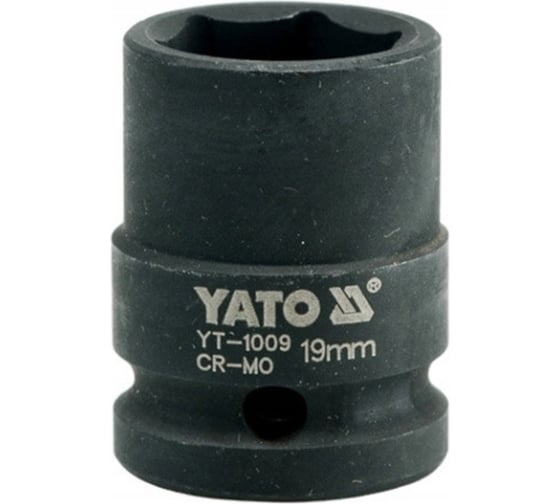 Головка торцевая ударная короткая (19 мм; CrMo; 1/2DR) YATO YT-1009 1