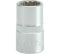 Головка торцевая короткая 12 гранная (15 мм; CrV; 1/2DR) YATO YYT-1277