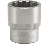 Головка торцевая короткая SPLINE (12 мм; CrV; 1/2DR) YATO YT-1464