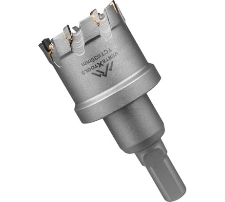 Коронка по металлу твердосплавная с центрирующим сверлом 35 мм Vertextools 1819-35