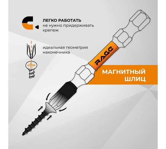 Биты ударные IMPACT S2 ph2x60 мм 2шт RAGE By VIRA 554177