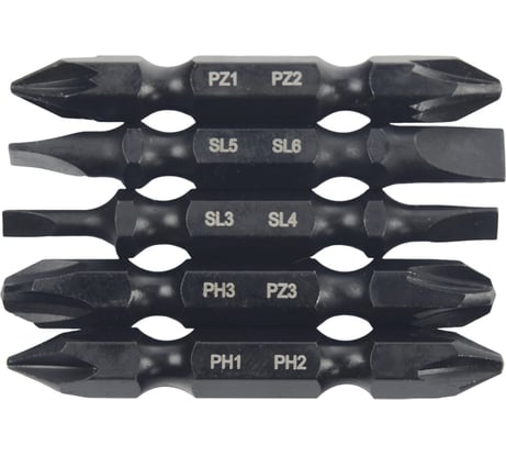 Набор бит для шуруповерта RAGE By VIRA магнитные двухсторонние 5 шт S2 PH1 x PH2 PZ1 x PZ2 PH3 x PZ3 Sl3 x Sl4 Sl5 x Sl6 50 мм 554175