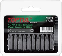 Насадка крестообразная PZ0 25 мм, 10 шт, блистер TOPTUL FSCA0800G