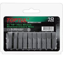 Насадка шлицевая 1.2x8х30 мм, 5/16", 10 шт, блистер TOPTUL FSAA1008G
