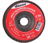Круг лепестковый торцевой конический тип Т29, P36, 125x22.2 мм, 2 шт DERZHI 125-29-36-2