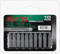 Насадка крестообразная PH2 30 мм, 5/16, 10 шт, блистер TOPTUL FSBA1002G