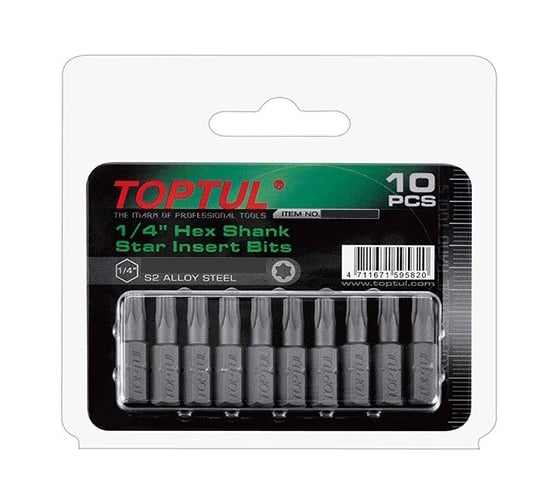 Насадка TORX T30х25 1/4", 10 шт, блистер TOPTUL FSEA0830G 1