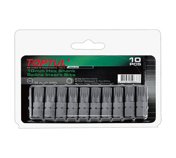 Насадка SPLINE M8 30 мм, 10 шт, блистер TOPTUL FSFA1208G