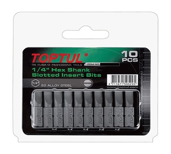 Насадка шлицевая 1.0x5.5x25 мм, 10 шт, блистер TOPTUL FSAA085EG 1
