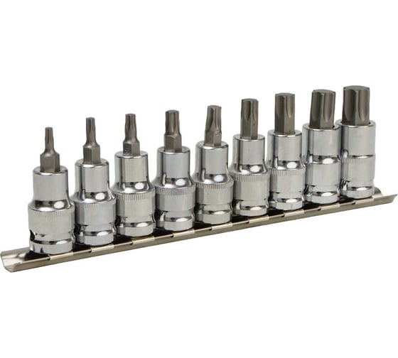 Набор бит TORX 1/2"DR, 9 шт KINGQUEEN WIB-10B