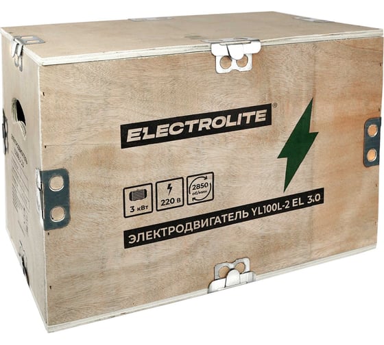 Двигатель YL100L-2 EL 3 кВт, 220 V, 2850 об/мин, медная обмотка на воздушный поршневой компрессор/электромотор/электродвигатель Electrolite 3884