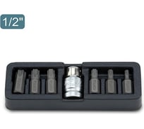 Набор бит TORX 1/2" Т25-Т55 + переходник 1/2", 7 предметов TOPTUL GAAT0705