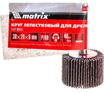 Круг лепестковый (30x20x6 мм; Р100) для дрели MATRIX 74161