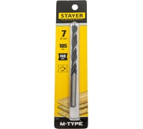 Сверло спиральное по дереву М-образная заточка M-type Professional (7х105х75 мм; HCS) Stayer 2942-105-07_z02