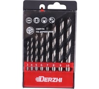 Набор сверл по дереву спиральных 8 шт DERZHI 8305-005