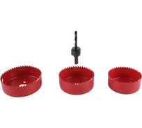 Набор коронок по дереву 3 шт, адаптер DERZHI 8305-001