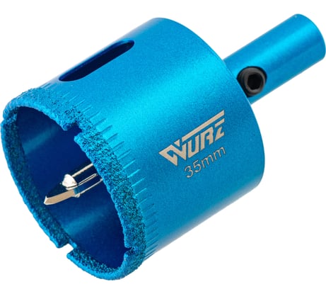 Коронка алмазная с центрирующим сверлом по керамике и стеклу 35 мм WURZ 92035