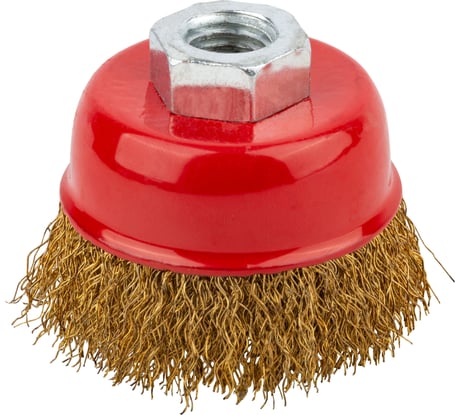 Чашечная латунированная корщетка Курс для УШМ 150 мм 39040