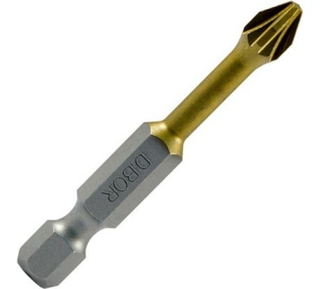 Биты фрезерованные TiN-half (10 шт; Pz2; 50 мм) D.BOR D-THT-PZ02-050-010