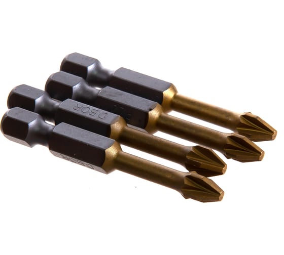 Биты фрезерованные TiN-half (10 шт; Pz2; 50 мм) D.BOR D-THT-PZ02-050-010