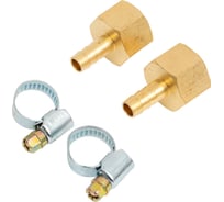 Штуцер пневматический внутренняя резьба 1/2- елочка 8 мм, 2 шт. + хомуты ROCKFORCE RF-FFH08/05(1844)