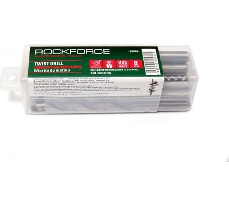 Сверло по металлу (10 шт; 3 мм; HSS; пластиковый футляр) ROCKFORCE RF-DSP30(29185)