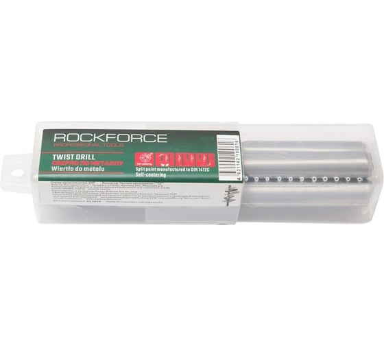 Сверло по металлу (5 шт; 10.5 мм; HSS; пластиковый футляр) ROCKFORCE RF-DSP105(29163)