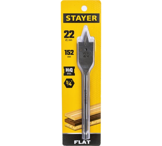 Сверло перьевое по дереву FLAT 22 мм Stayer 2950-22_z01