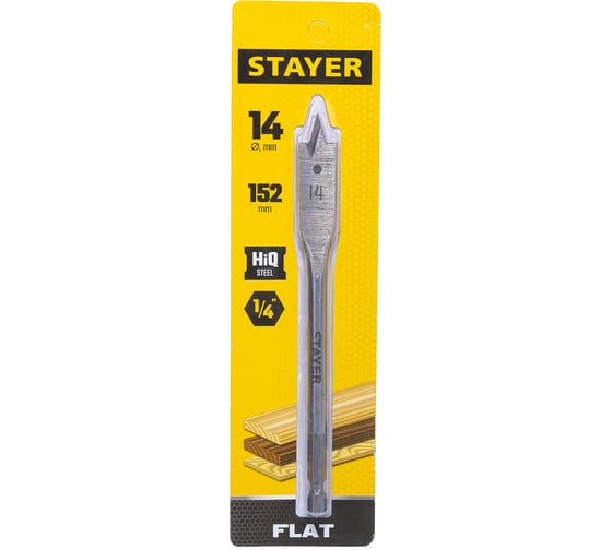 Сверло перьевое по дереву FLAT 14 мм Stayer 2950-14_z01
