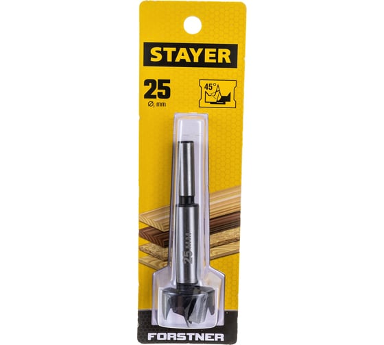 Сверло Форстнера STAYER Forstner по дереву 25 мм 29985-25_z01