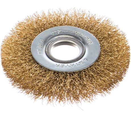Щетка дисковая PROFESSIONAL (100х22 мм; витая стальная латунированная проволока; 0.3 мм) для УШМ STAYER 35122-100