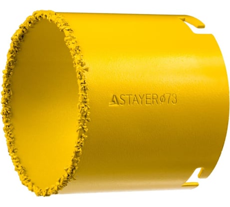 Коронка кольцевая с карбидно-вольфрамовой крошкой PROFESSIONAL 73 мм STAYER 33345-73