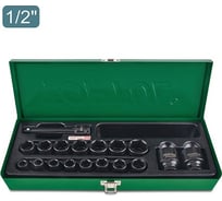 Набор ударных головок 6-гранных 10-32 мм, 1/2"DR, 18 предметов TOPTUL GCAD1807