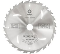 Диск универсальный по древесине и фанере с защитой от отдачи (250x30x2.8/1.8 мм; Z=24) PROCUT 736.2503024