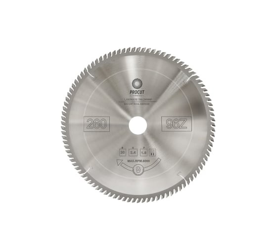 Диск отрезной для ламината и МДФ (260x30x2.4/1.6 мм; Z=96 TFZ) PROCUT 755.2603096F