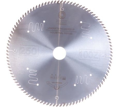 Диск пильный по плексигласу и пластику (250x30x2.0/1.6 мм; 100Z) PROCUT 783.2503001P