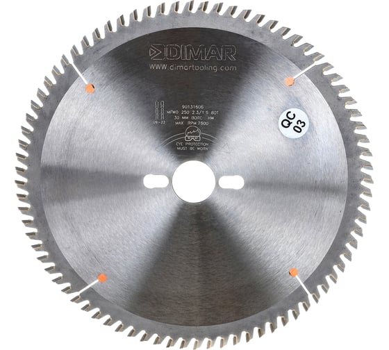 Диск пильный тонкий пропил торцевой рез (250x30x2.3 мм; Z80) Dimar 90131606 1
