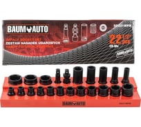 Головки ударные 6-гранные 22 предмета, 1/2", BaumAuto BM-50221MPB(57095)