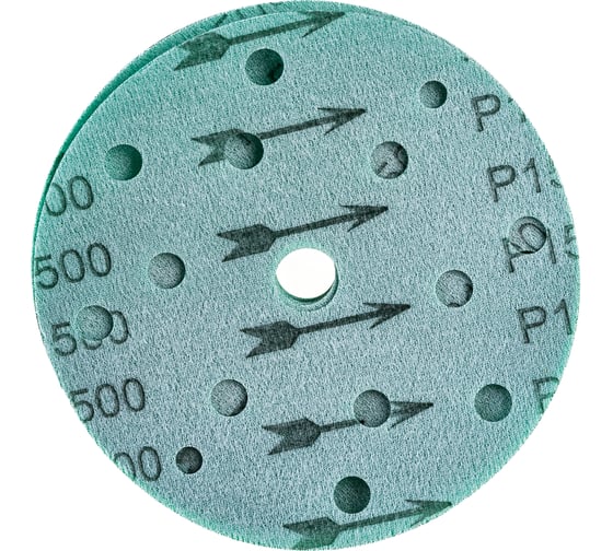 Абразивный диск d150 мм ЗЕЛЕНЫЙ 15 отв P1500 набор 10 шт Schtaer FILM  FScG1500