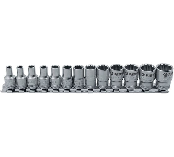 Набор головок 13 предметов, 4-14 мм, 1/4"DR, ML-гр. на планке 201413 AIST 00-00009510 1