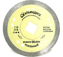 Диск алмазный отрезной усиленный по керамограниту 125X-lock/22,2 мм Альфадиск 5122