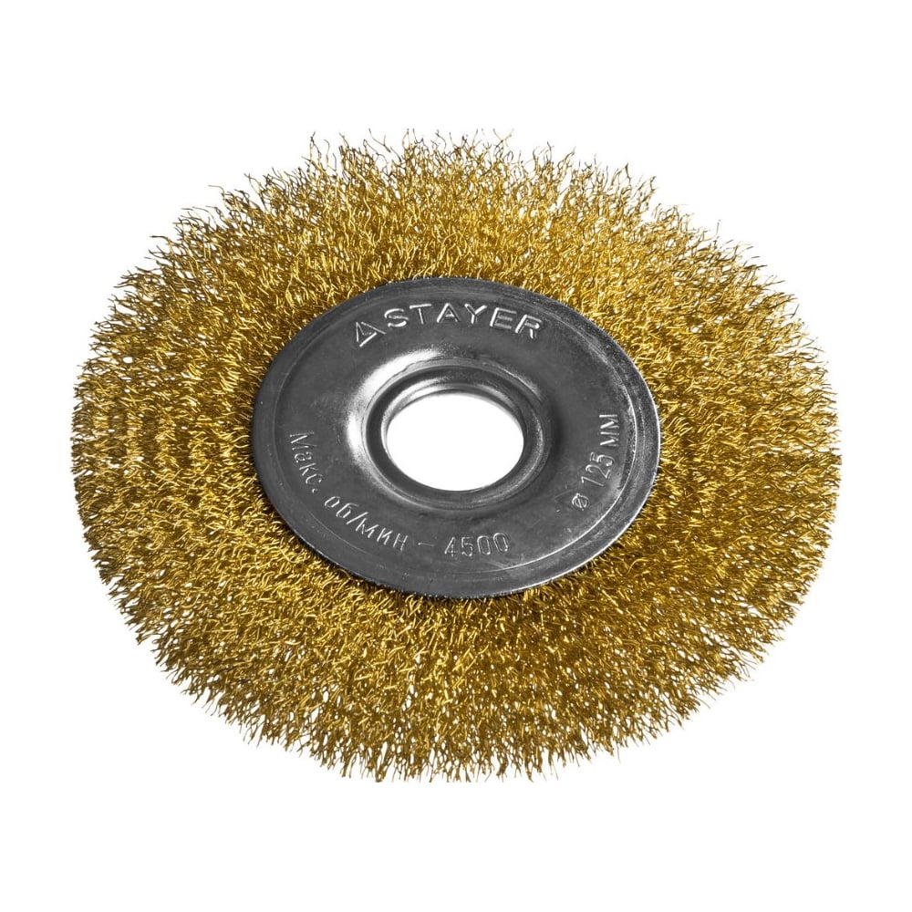 Щетка дисковая PROFESSIONAL (125х22 мм; витая стальная латунированная ...
