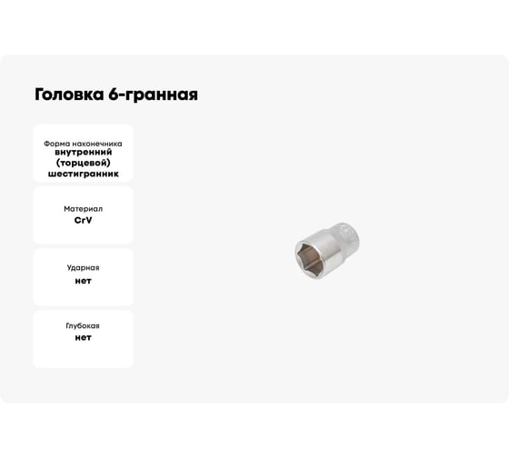 Головка 6-гранная 20 мм, 1/2"DR GeeTee 07-4120-5