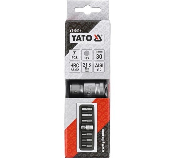 Набор бит HEX (7 шт; 1/2) YATO YT-0412