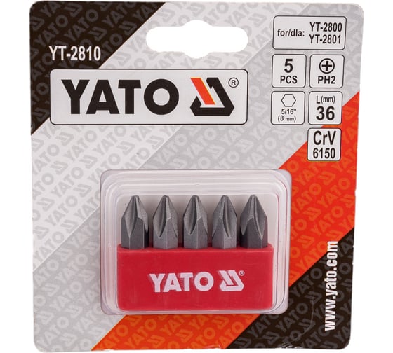 Набор бит (5 шт; 5/16; PH2) YATO YT-2810