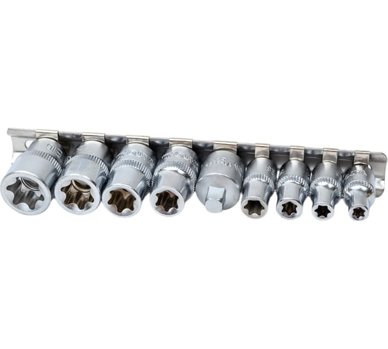 Набор торцовых головок YATO 1/4-3/8 TORX 9 предметов Е5-Е16 холдер YT-0520 37140520 092 1