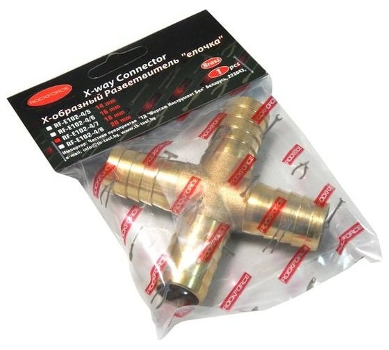 Разветвитель Х-образный елочка 20 мм ROCKFORCE RF-E102-4/8(26679) 1