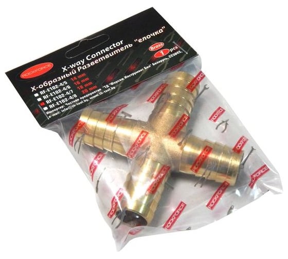 Разветвитель Х-образный елочка 18 мм ROCKFORCE RF-E102-4/7(26678)